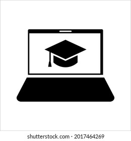 Icono del curso de aprendizaje en línea sobre fondo blanco. colores modificables eps 10