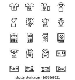 online learning and course icon set design part 2. Perfect for application, web, logo and presentation template. icon design line style