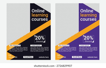 Cursos de Aprendizaje Online flyer Plantilla