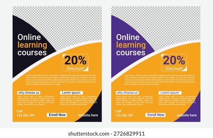 Cursos de Aprendizaje Online flyer Plantilla