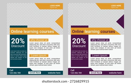 Cursos de Aprendizaje Online flyer Plantilla