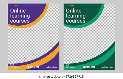 Cursos de Aprendizaje Online flyer Plantilla