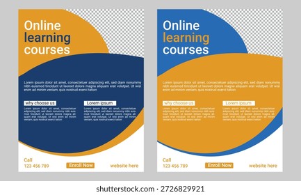 Cursos de Aprendizaje Online flyer Plantilla