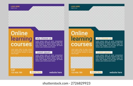 Cursos de Aprendizaje Online flyer Plantilla