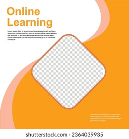 Online Learning courses social media post template design.school web banner template or square post flyer poster