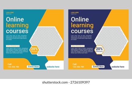 Cursos de aprendizado on-line Postagem em mídia social