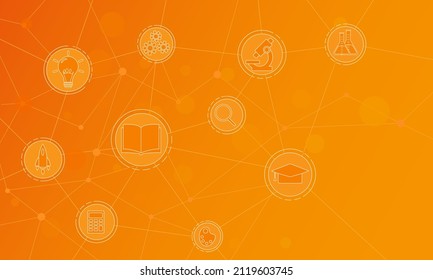 Online learning and digital courses icons. Education concepts. Vector illustration.