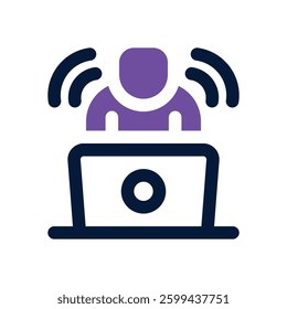 online learning dual tone icon. Sleek and modern vector icon for websites, mobile apps, marketing materials, and corporate design. Fully scalable and ready to use.