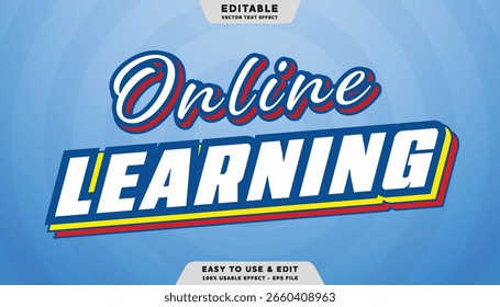 online learning editable text effect template