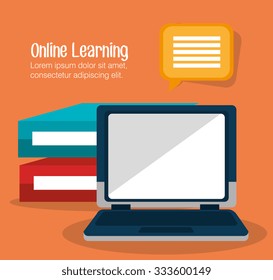 Online learning education graphic design, vector illustration. Online learning education graphic design, vector illustration.