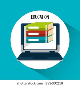 Online learning education graphic design, vector illustration.