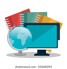 Online learning education graphic design, vector illustration.