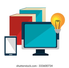 Online learning education graphic design, vector illustration.