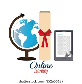 Online learning and education graphic design, vector illustration