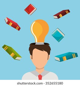 Online learning and education graphic design, vector illustration