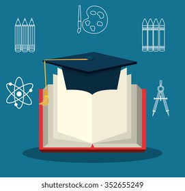 Online learning and education graphic design, vector illustration