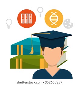 Online learning and education graphic design, vector illustration
