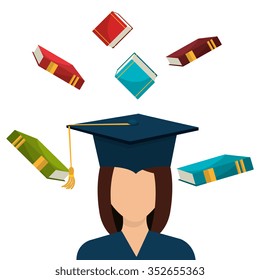 Online learning and education graphic design, vector illustration