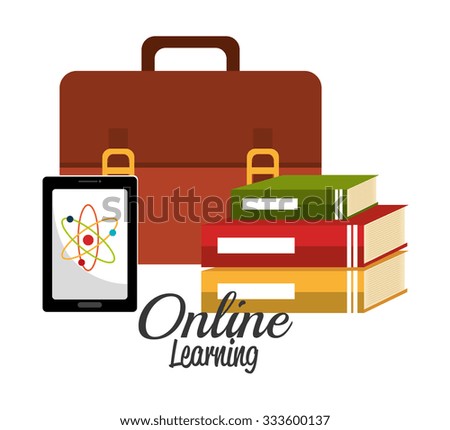 Online learning education graphic design, vector illustration.