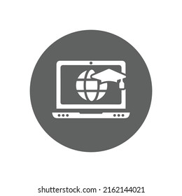 Online learning, education icon. Gray vector EPS.
