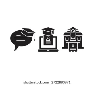aprendizagem on-line e ícones de educação definir ilustração vetorial