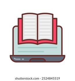 Online Learning Filled Icons , Vector illustration