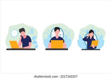 Online Learning Flat Design Illustration