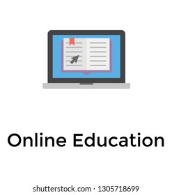 Online Learning Flat Icon 