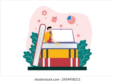 Online-Lernen flaches Illustrationsdesign