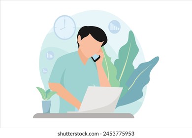 Diseño de ilustración plana de aprendizaje en línea