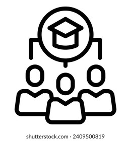 Online learning group icon outline vector. Training system. Business education