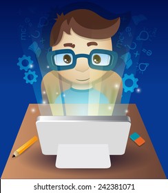 online learning (guy in front of computer) 