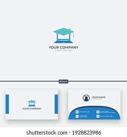 trabajo del logotipo del hogar de aprendizaje en línea de estudio en línea en casa
