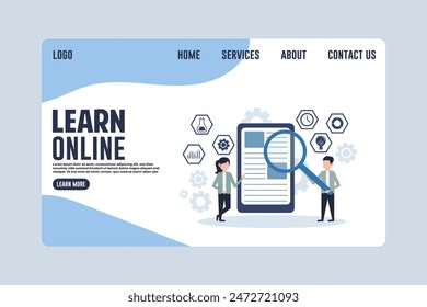 Online Learning Home Page Design Concept Illustration