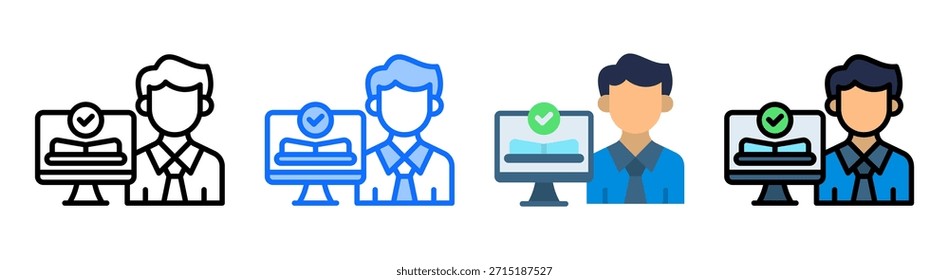Online Learning Icon Collection Set Multiple Style