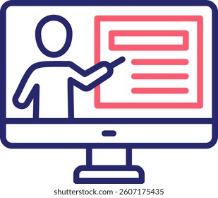 Online Learning Icon Color Vector Illustration