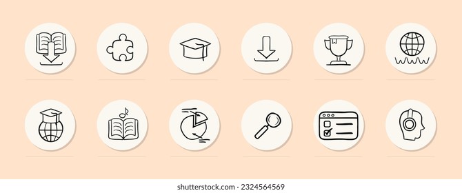 Online Learning Icon. E-learning, virtual education, distance learning, online courses, digital classrooms. Vector line icon for Business