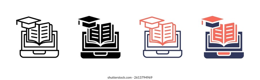 Online Learning Icon Element For Design And Vector