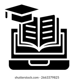 Online Learning Icon Element For Design And Vector