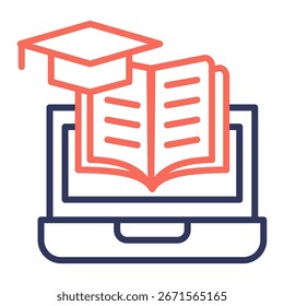 Elemento De Icono De Aprendizaje En Línea Para Diseño Y Vector