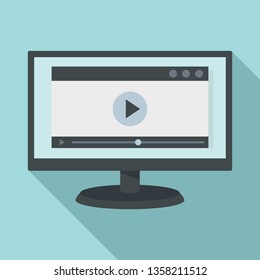 Online learning icon. Flat illustration of online learning vector icon for web design
