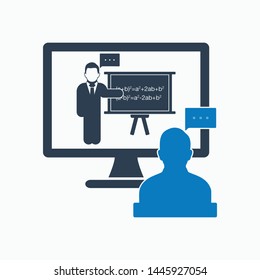 Online learning icon. Flat style vector EPS.