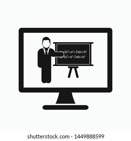 Online learning icon. Flat style vector EPS.