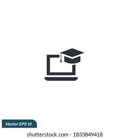 Online-Lernsymbol Illustration eines einfachen Designelements, Vektorgrafik-Logo-Vorlage