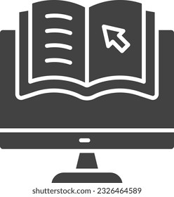 Online Learning Icon image. Suitable for mobile application.