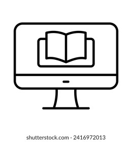 Online Learning icon isolate white background vector stock illustration