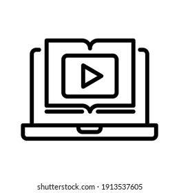 Icono de aprendizaje en línea. Vector de línea aislado en fondo blanco.