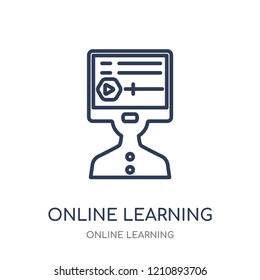 Online learning icon. Online learning linear symbol design from Online learning collection.