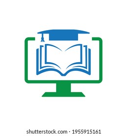 Plantilla de diseño de logotipos de iconos de aprendizaje en línea