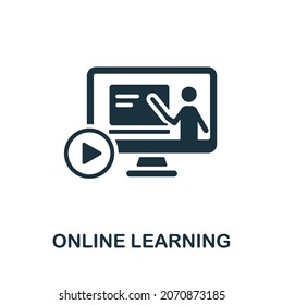 Online Learning icon. Monochrome sign from university collection. Creative Online Learning icon illustration for web design, infographics and more